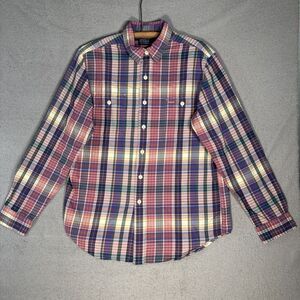 Polo Ralph Lauren Shirt Men’s Size L Madras Plaid Pink Purple Green Yellow